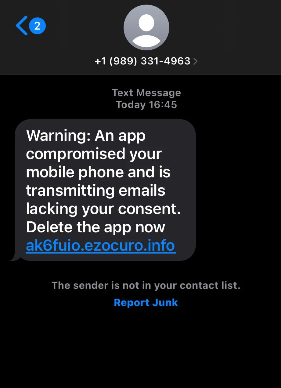 Scam screenshot